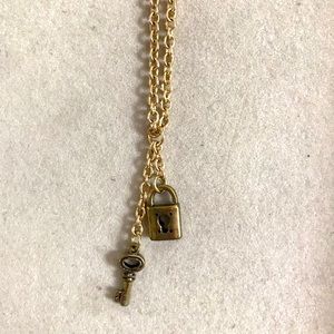 Gold Lock and Key Necklace